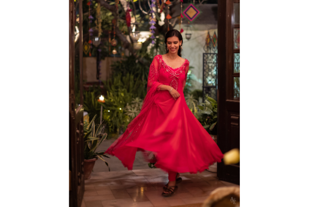 Anya Dancing in Red Dress