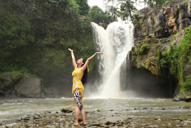 Anya at a Waterfall