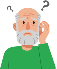 elder man confused unsure with questions