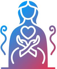female healer with heart