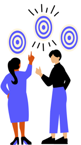 goal target object people talking