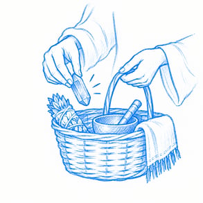 inclusions basket of healing items