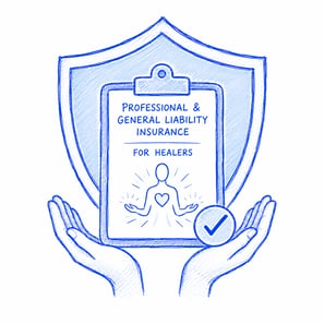 professional and general liability insurance for healers icon shield graphic