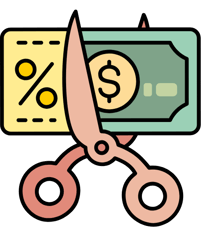 scissors money credit card debt 