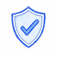 shield with checkmark to symbolize insurance protection