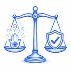 weigh scale with energy healing hand and energy healing insurance protection