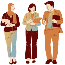 working walking together team